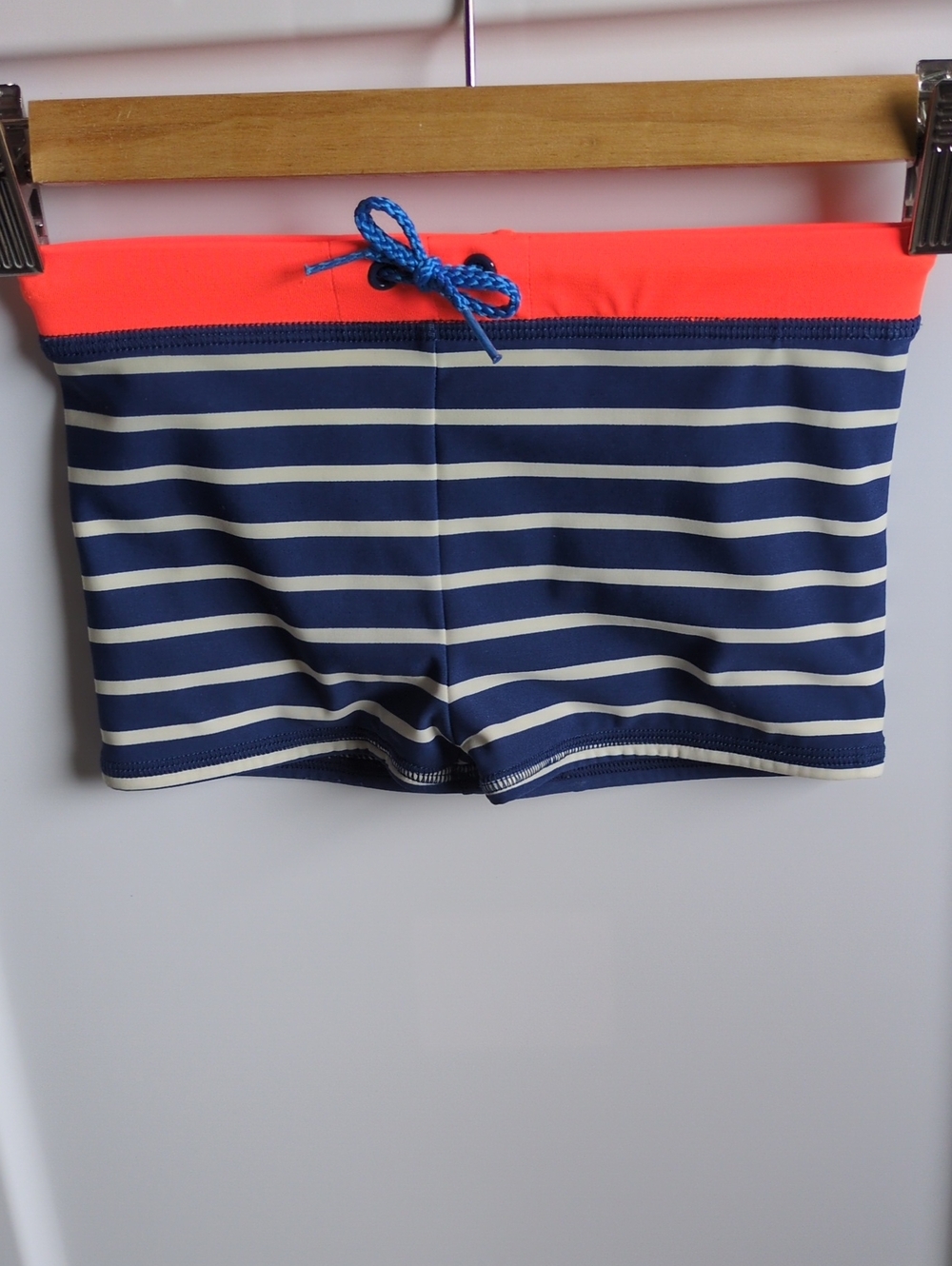 Mini Boden Boys Swim Trunks Navy Orange Like-New 3-4yrs